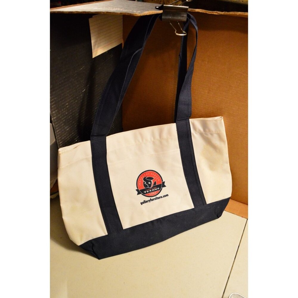 Houston Texans Tote Bag 2002 Inaugural First Game Win Gallery Furniture Sponsor